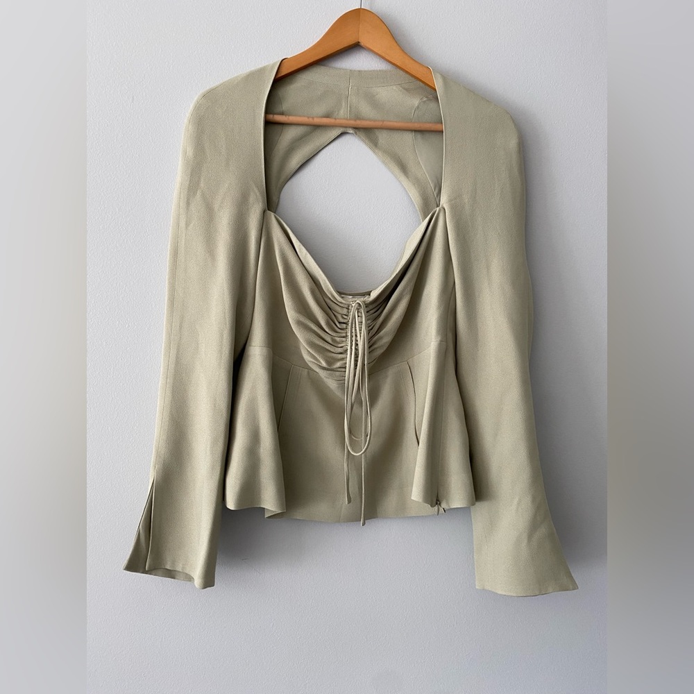 Jonathan Simkhai cut out long sleeve blouse